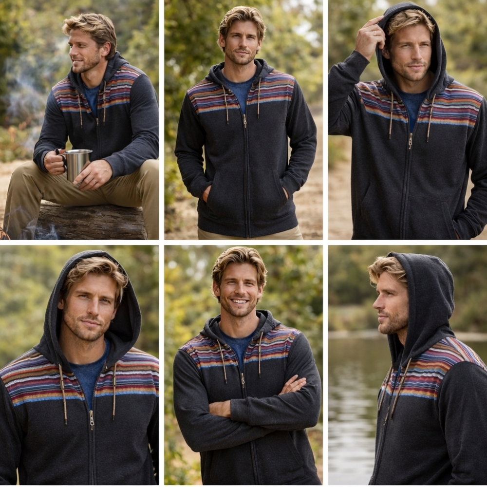 Howler Bros Shaman Zip Hoodie Jefe Jacquard Southwestern Yoke XL  F346 - Picture 6 of 10